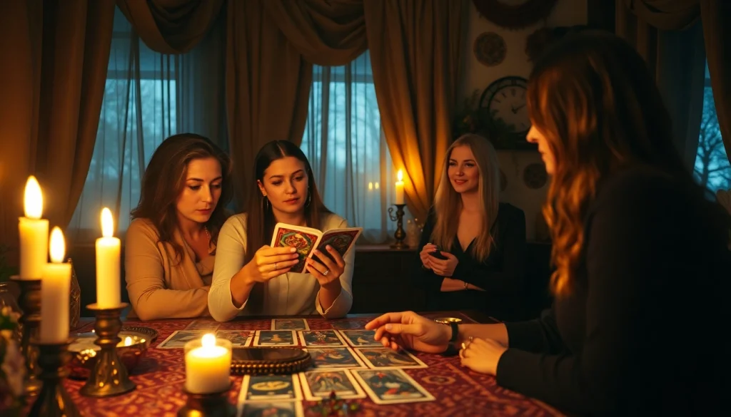 Consultation dans un cabinet de voyance avec des médiums experts et une ambiance chaleureuse.