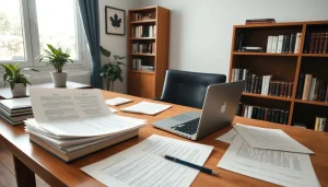 Traducteur agréé travaillant assidûment dans un cadre professionnel.