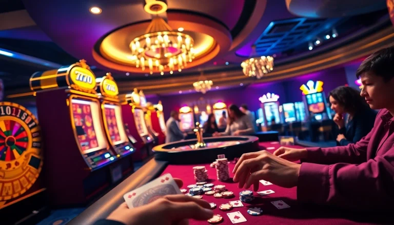 Gambling excitement at 777g casino with vibrant slot machines and thrilling poker action.