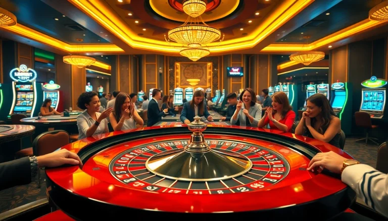 Exciting casino scene at https://ev88vip1.cn.com/ showcasing players betting at a vibrant roulette table.
