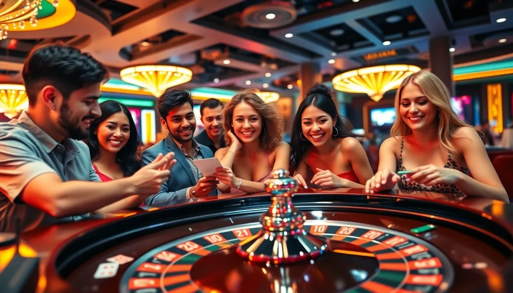 Découvrez le meilleur casino en ligne belgique avec des joueurs heureux à la table de roulette.