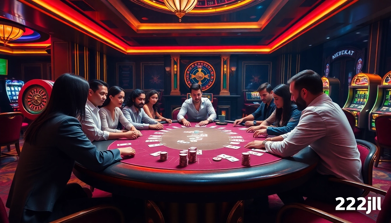 Engage in thrilling poker action at 22jl casino with luxurious tables and vibrant atmosphere.