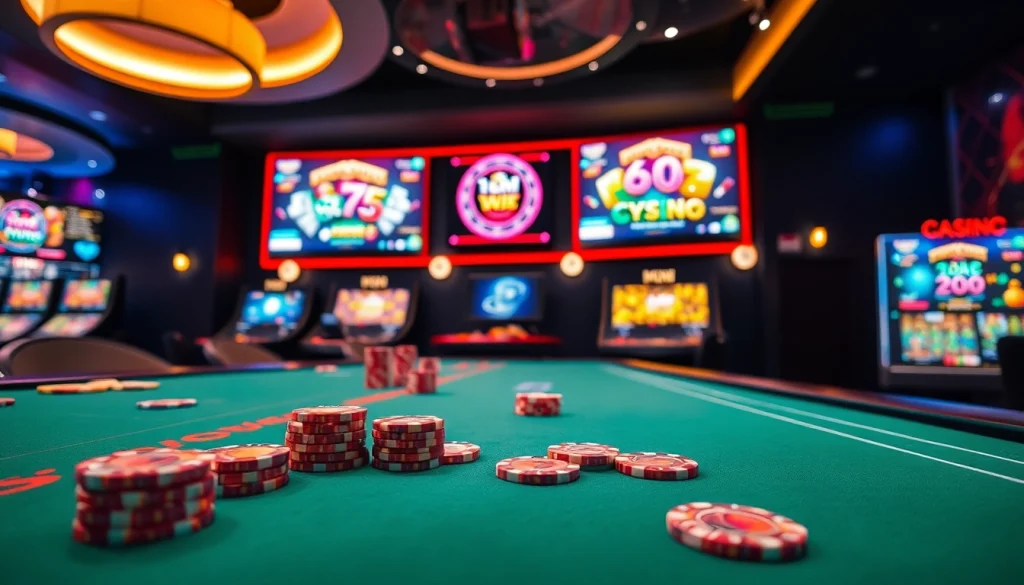 Jouer à des jeux de casino crypto dans une ambiance élégante avec des lumières vives.