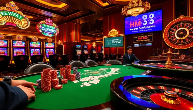 HM88 players engaged in an exciting poker match with vibrant chips and cards.