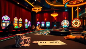 Engaging poker game showcasing a ku win betting slip and vibrant casino elements.