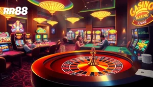 Experience RR88 online gaming excitement with roulette, poker, and vibrant slot machines.