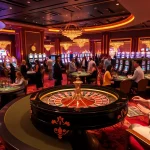 Experience the excitement of NHÀ CÁI LC88 with vibrant casino gaming tables and roulette.
