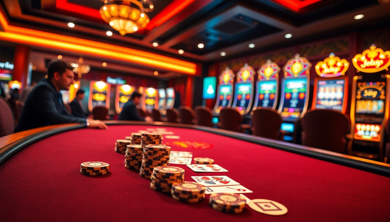 Experience thrilling gameplay on rikvip with vibrant casino tables and engaging slot machines.